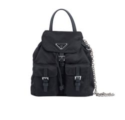 Re-Nylon Mini Backpack, Nylon, Black, DB, 3*